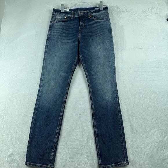 H&M Jeans Straight Leg Slim Fit Women Size 30/32 Acid Wash High Rise Blue - Picture 1 of 12